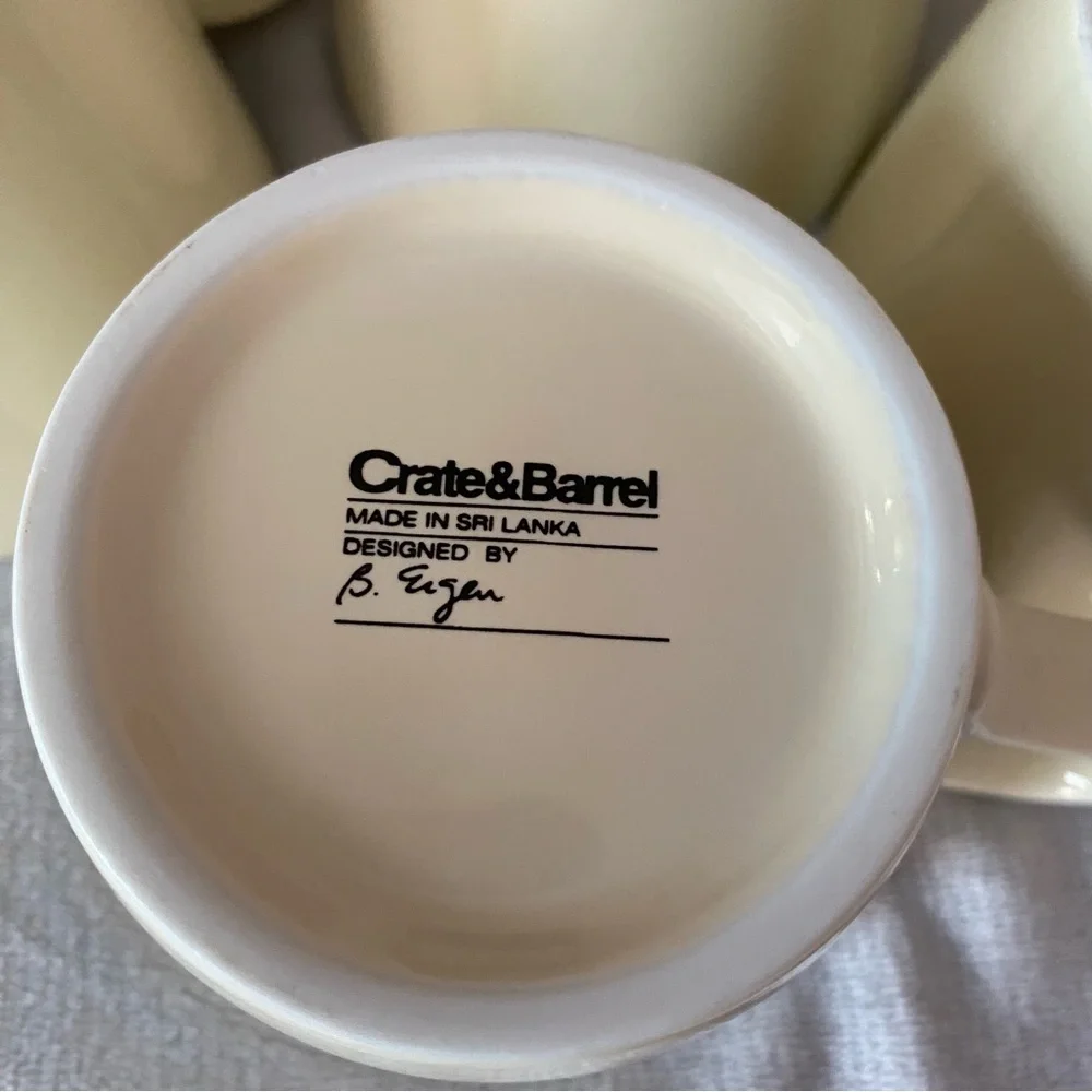 Crate &Barrel B.Eigen Margo Set of 5 Beige Ceramic Mugs